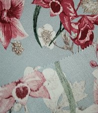Креп плательный серый лилии